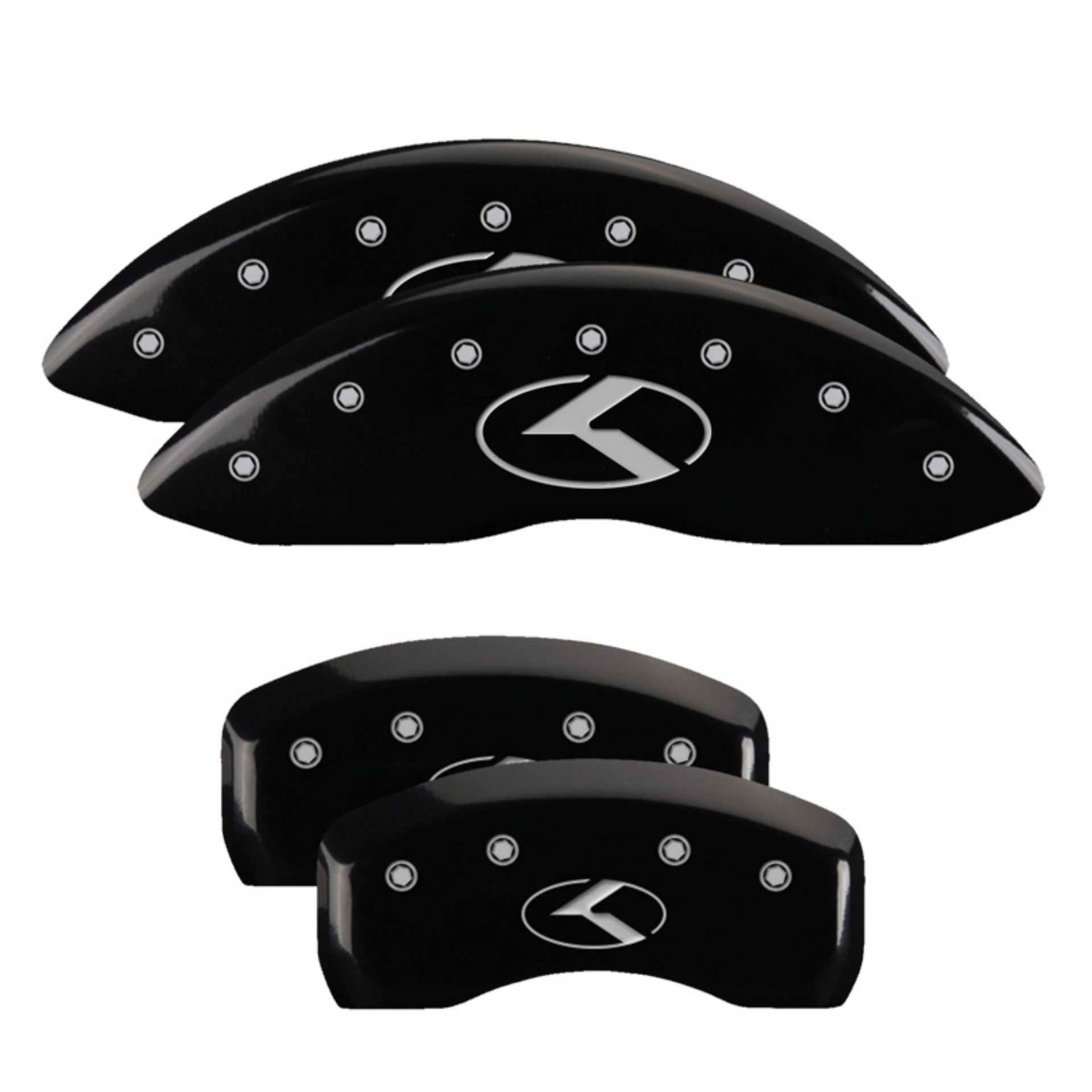 Picture of MGP 4 Caliper Covers Engraved Front Honda Rear H Logo Black Finish Silver Char 2018 Honda Accord