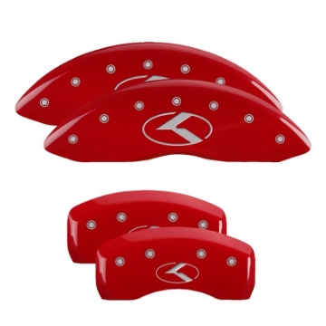 Picture of MGP 4 Caliper Covers Engraved Front Honda Rear H Logo Red Finish Silver Char 2018 Honda Accord