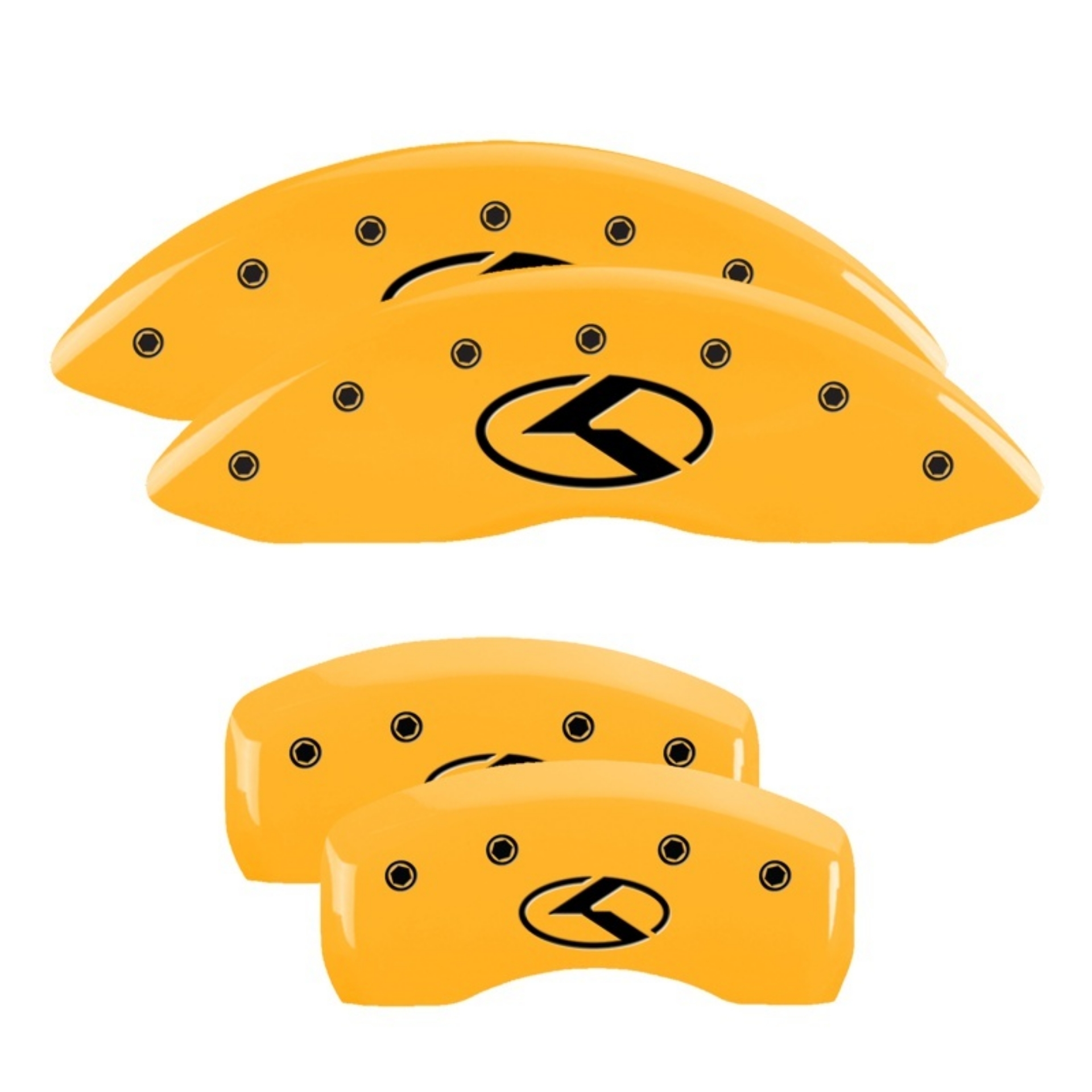 Picture of MGP 4 Caliper Covers Engraved Front Honda Rear H Logo Yellow Finish Black Char 2018 Honda Accord