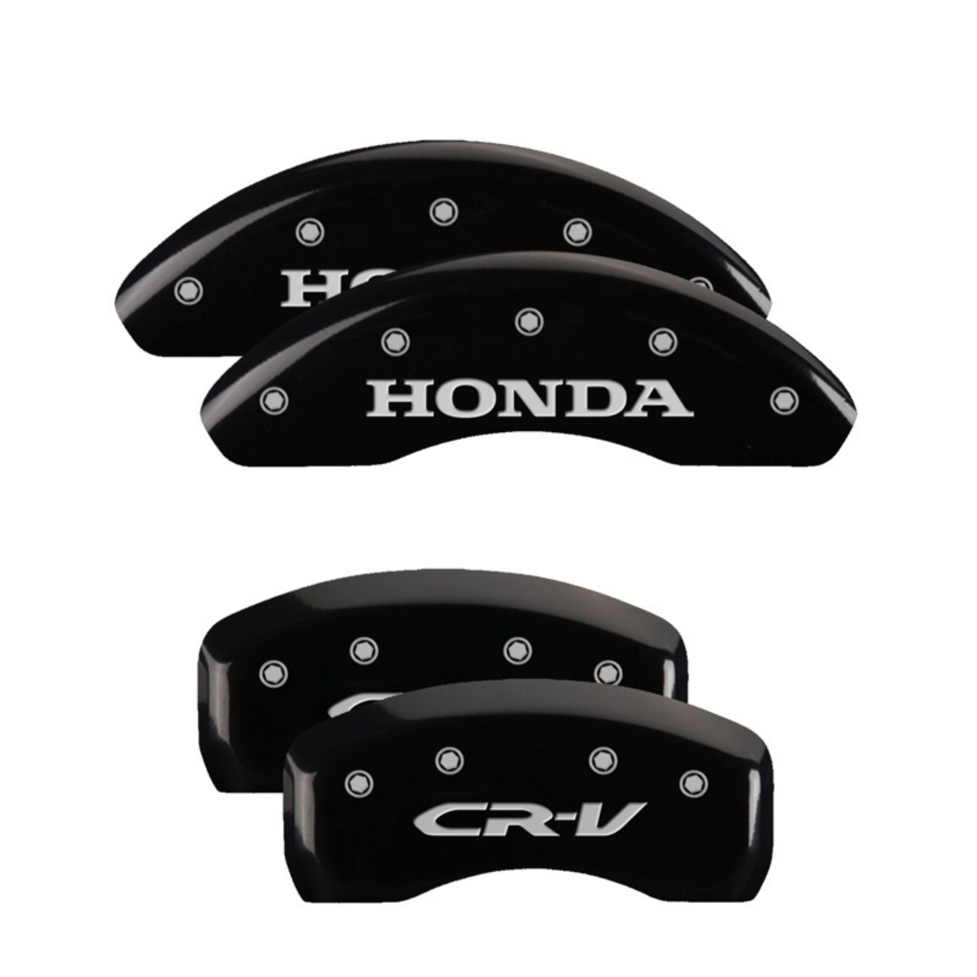 Picture of MGP 4 Caliper Covers Engraved Front Honda Rear CR-V Black Finish Silver Char 2004 Honda CR-V