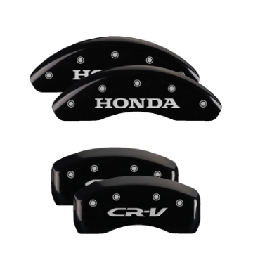 Picture of MGP 4 Caliper Covers Engraved Front Honda Rear CR-V Black Finish Silver Char 2004 Honda CR-V