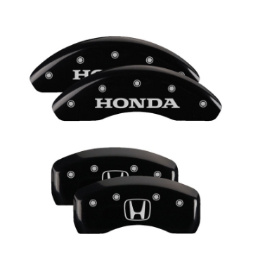 Picture of MGP 4 Caliper Covers Engraved Front Honda Rear H Logo Black Finish Silver Char 2004 Honda CR-V