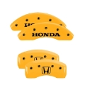 Picture of MGP 4 Caliper Covers Engraved Front Honda Rear H Logo Yellow Finish Black Char 2004 Honda CR-V