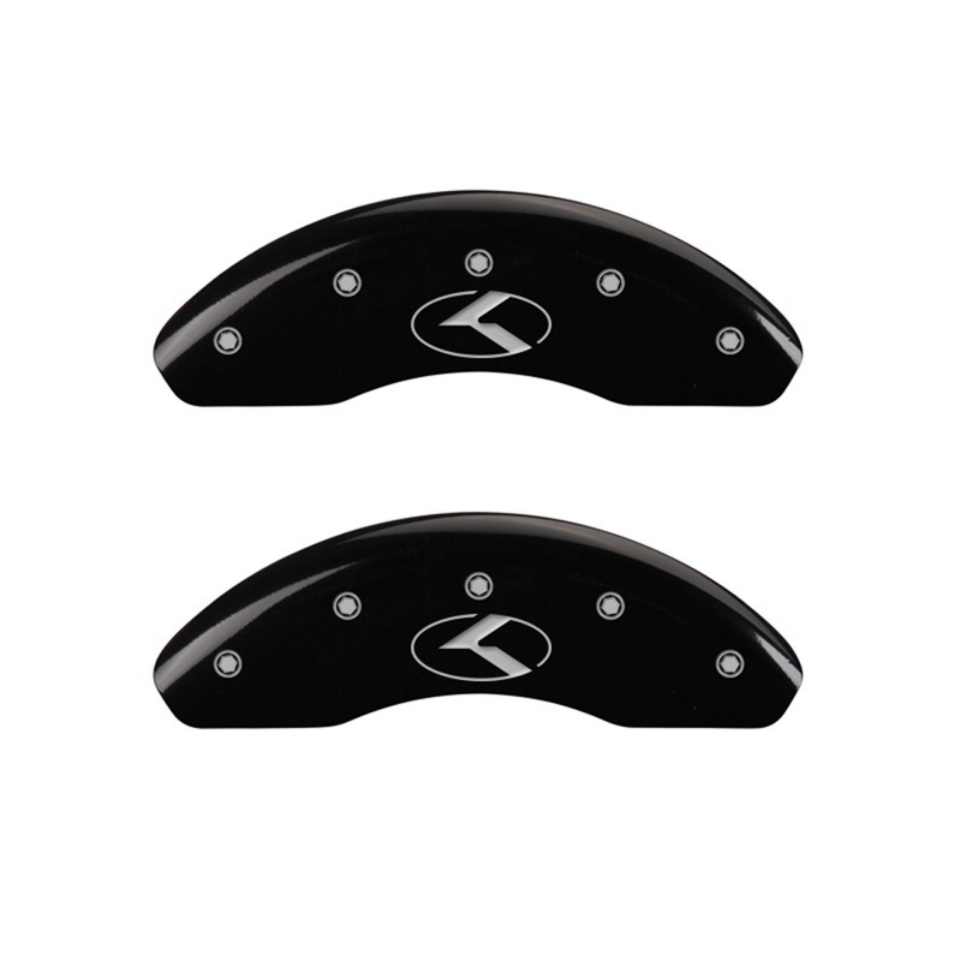 Picture of MGP 2 Caliper Covers Engraved Front Circle K-Kia Black Finish Silver Char 2018 Kia Rio