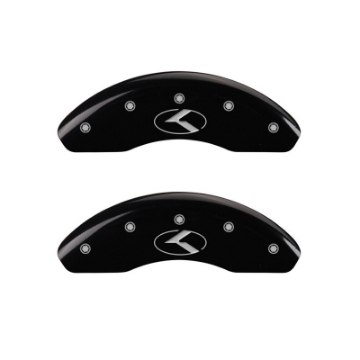 Picture of MGP 2 Caliper Covers Engraved Front Circle K-Kia Black Finish Silver Char 2018 Kia Rio
