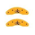 Picture of MGP 2 Caliper Covers Engraved Front Circle K-Kia Yellow Finish Black Char 2018 Kia Rio