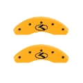 Picture of MGP 2 Caliper Covers Engraved Front Circle K-Kia Yellow Finish Black Char 2018 Kia Rio