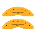 Picture of MGP 4 Caliper Covers Engraved F & R Chrysler Wing Yellow Finish Black Char 2004 Chrysler Pacifica