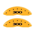 Picture of MGP 4 Caliper Covers Engraved Front & Rear 300 Yellow Finish Black Char 2005 Chrysler 300