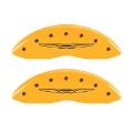 Picture of MGP 4 Caliper Covers Engraved F & R Chrysler Wing Yellow Finish Black Char 2009 Chrysler Aspen
