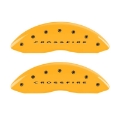 Picture of MGP 4 Caliper Covers Engraved F & R Crossfire Yellow Finish Black Char 2005 Chrysler Crossfire