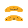 Picture of MGP 4 Caliper Covers Engraved F & R Chrysler Wing Yellow Finish Black Char 2008 Chrysler PT Cruiser