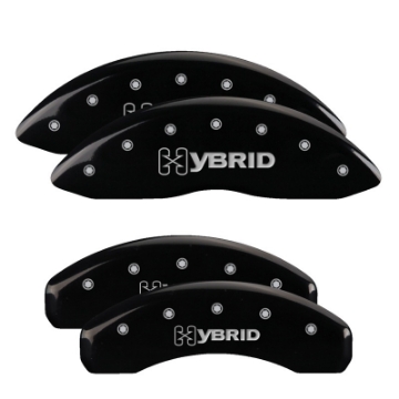Picture of MGP 4 Caliper Covers Engraved Front & Rear 300-2017 Black Finish Silver Char 2013 Chrysler 300