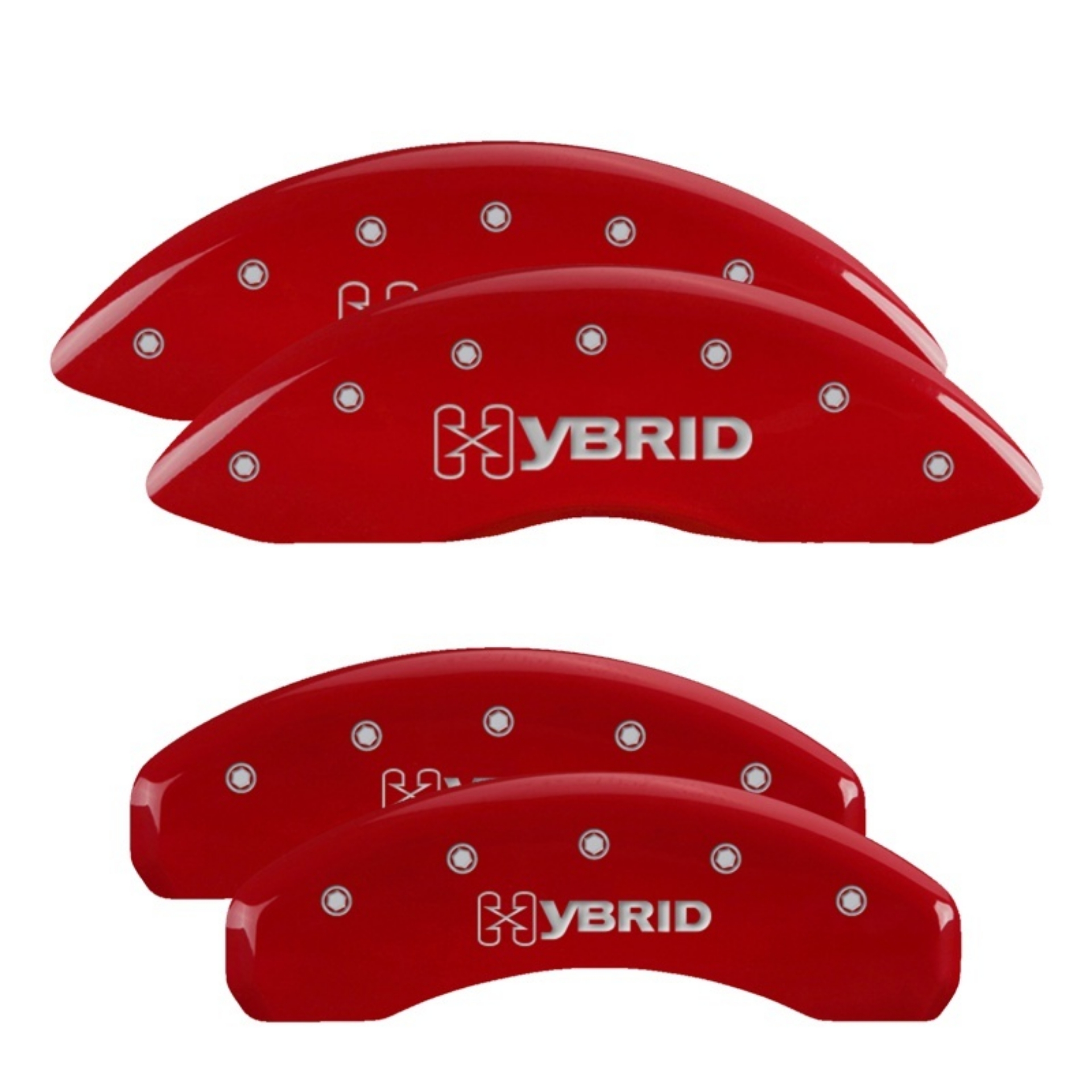 Picture of MGP 4 Caliper Covers Engraved Front & Rear 300-2017 Red Finish Silver Char 2011 Chrysler 300