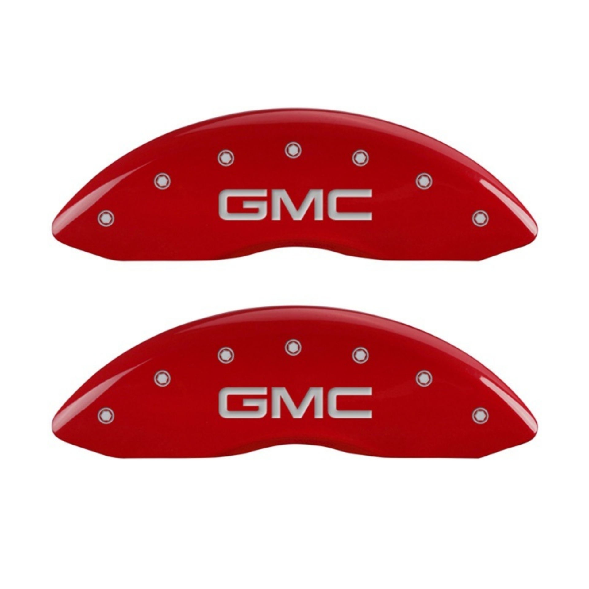Picture of MGP 2 Caliper Covers Engraved Front GMC Red Finish Silver Characters 2008 GMC Canyon