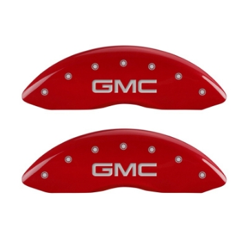 Picture of MGP 2 Caliper Covers Engraved Front GMC Red Finish Silver Characters 2008 GMC Canyon