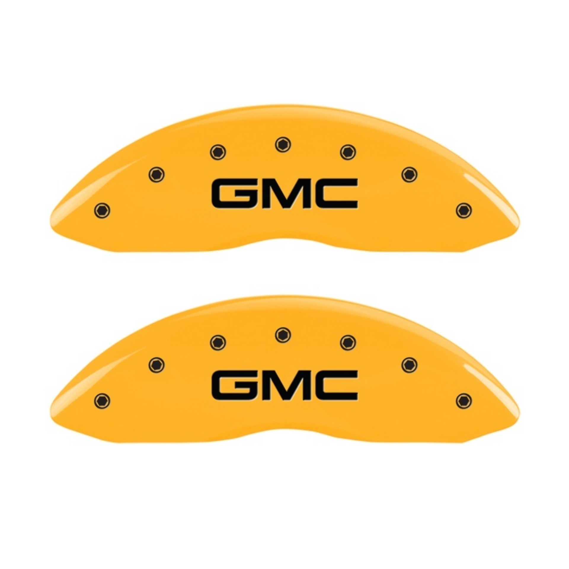 Picture of MGP 2 Caliper Covers Engraved Front GMC Yellow Finish Black Characters 2004 GMC Canyon