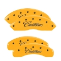 Picture of MGP 4 Caliper Covers Engraved F & R Cursive-Cadillac Yellow Finish Black Char 2007 Cadillac DTS