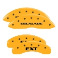 Picture of MGP 4 Caliper Covers Engraved Fr Escalade Rear EXT Yellow Finish Blk Char 2003 Cadillac Escalade ESV