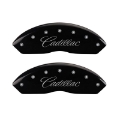 Picture of MGP 4 Caliper Covers Engraved F & R Cursive-Cadillac Black Finish Silver Char 2017 Cadillac XT5