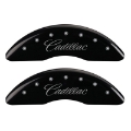 Picture of MGP 4 Caliper Covers Engraved F & R Cursive-Cadillac Black Finish Silver Char 2016 Cadillac CT6