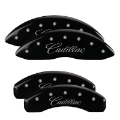Picture of MGP 4 Caliper Covers Engraved F & R Cursive-Cadillac Black Finish Silver Char 2015 Cadillac CTS