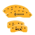 Picture of MGP 4 Caliper Covers Engraved Front Lincoln Rear MKX Yellow Finish Black Char 2010 Lincoln MKX