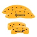 Picture of MGP 4 Caliper Covers Engraved Front Lincoln Rear MKZ Yellow Finish Black Char 2017 Lincoln MKZ