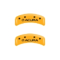 Picture of MGP 4 Caliper Covers Engraved Front & Rear Acura Yellow Finish Black Char 2001 Acura TL