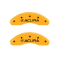 Picture of MGP 4 Caliper Covers Engraved Front & Rear Acura Yellow Finish Black Char 2001 Acura TL