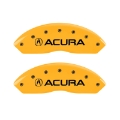 Picture of MGP 4 Caliper Covers Engraved Front & Rear Acura Yellow Finish Black Char 2002 Acura RSX