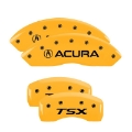 Picture of MGP 4 Caliper Covers Engraved Front & Rear Acura Yellow Finish Black Char 2008 Acura TL