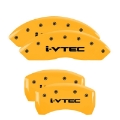 Picture of MGP 4 Caliper Covers Engraved Front & Rear Acura Yellow Finish Black Char 2005 Acura NSX