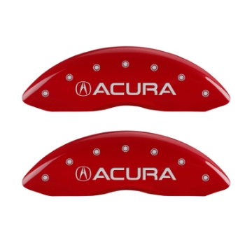 Picture of MGP 4 Caliper Covers Engraved Front & Rear Acura Red Finish Silver Char 2017 Acura ILX
