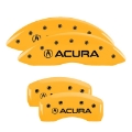 Picture of MGP 4 Caliper Covers Engraved Front & Rear Acura Yellow Finish Black Char 2017 Acura MDX