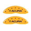 Picture of MGP 4 Caliper Covers Engraved Front & Rear Acura Yellow Finish Black Char 2016 Acura RDX