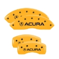 Picture of MGP 4 Caliper Covers Engraved Front & Rear Acura Yellow Finish Black Char 2016 Acura RDX