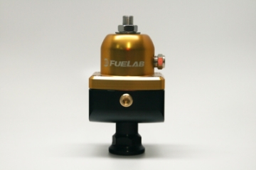 Picture of Fuelab 555 Carb Adjustable FPR Blocking 4-12 PSI 1 -8AN In 2 -8AN Out - Gold