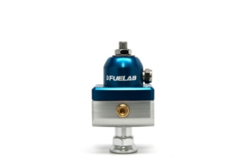 Picture of Fuelab 575 Carb Adjustable Mini FPR Blocking 10-25 PSI 1 -6AN In 2 -6AN Out - Blue