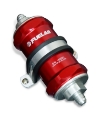 Picture of Fuelab 818 In-Line Fuel Filter Standard -12AN In-Out 40 Micron Stainless - Red