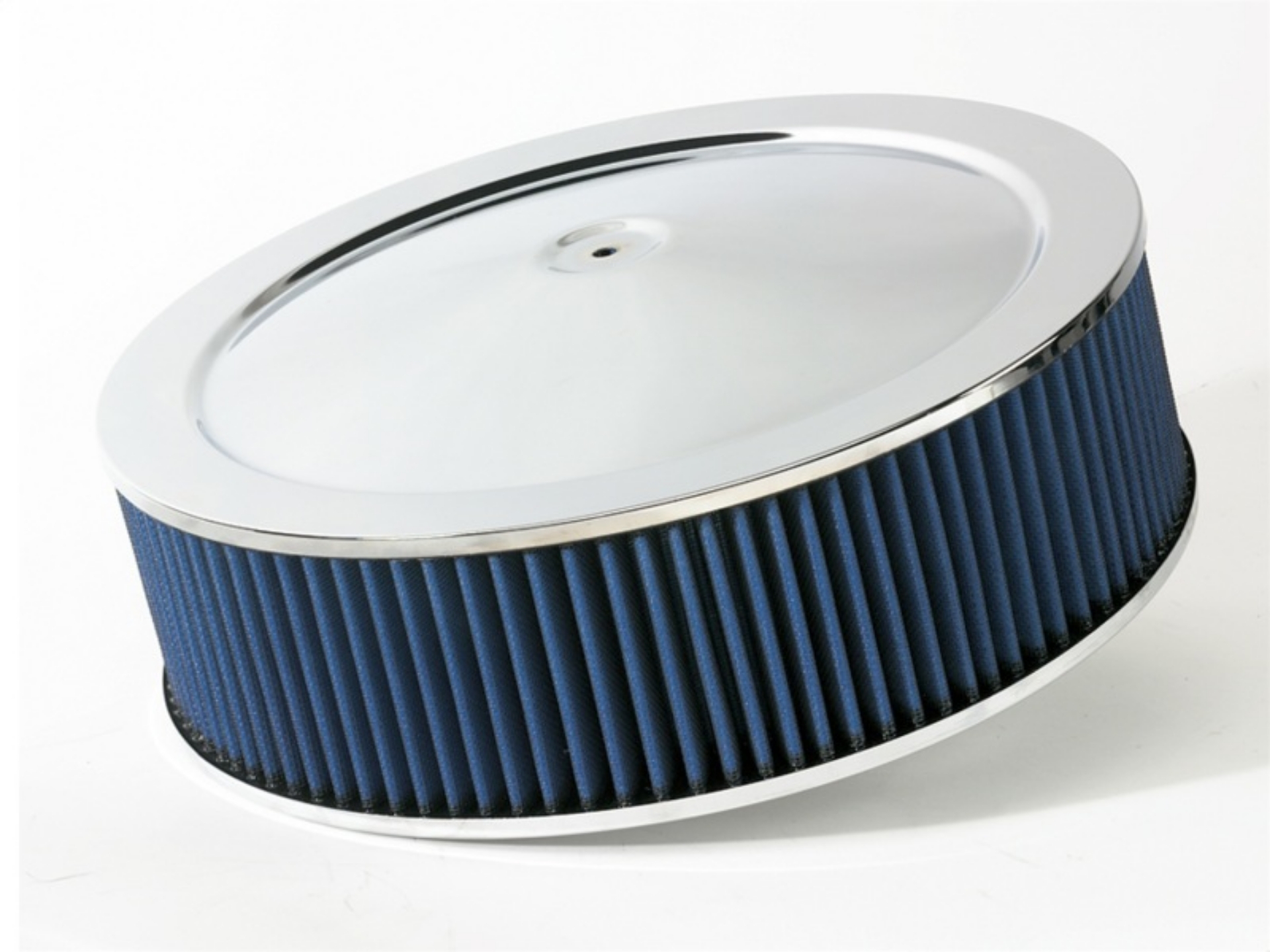 Picture of aFe MagnumFLOW Air Filters Round Racing P5R A-F Chrome Assy 14x4: Blk-Blue E-M