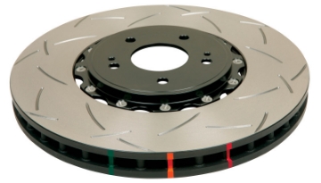 Picture of DBA Nissan Skyline Various Front Slotted 5000 Series 2 Piece Rotor Assembled w- Black Hat