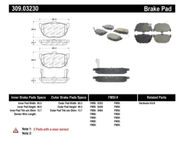 Picture of StopTech Performance Hyundai Elantra-Tiburon - Kia Spectra - Nissan Maxima-Stanza Rear Brake Pads