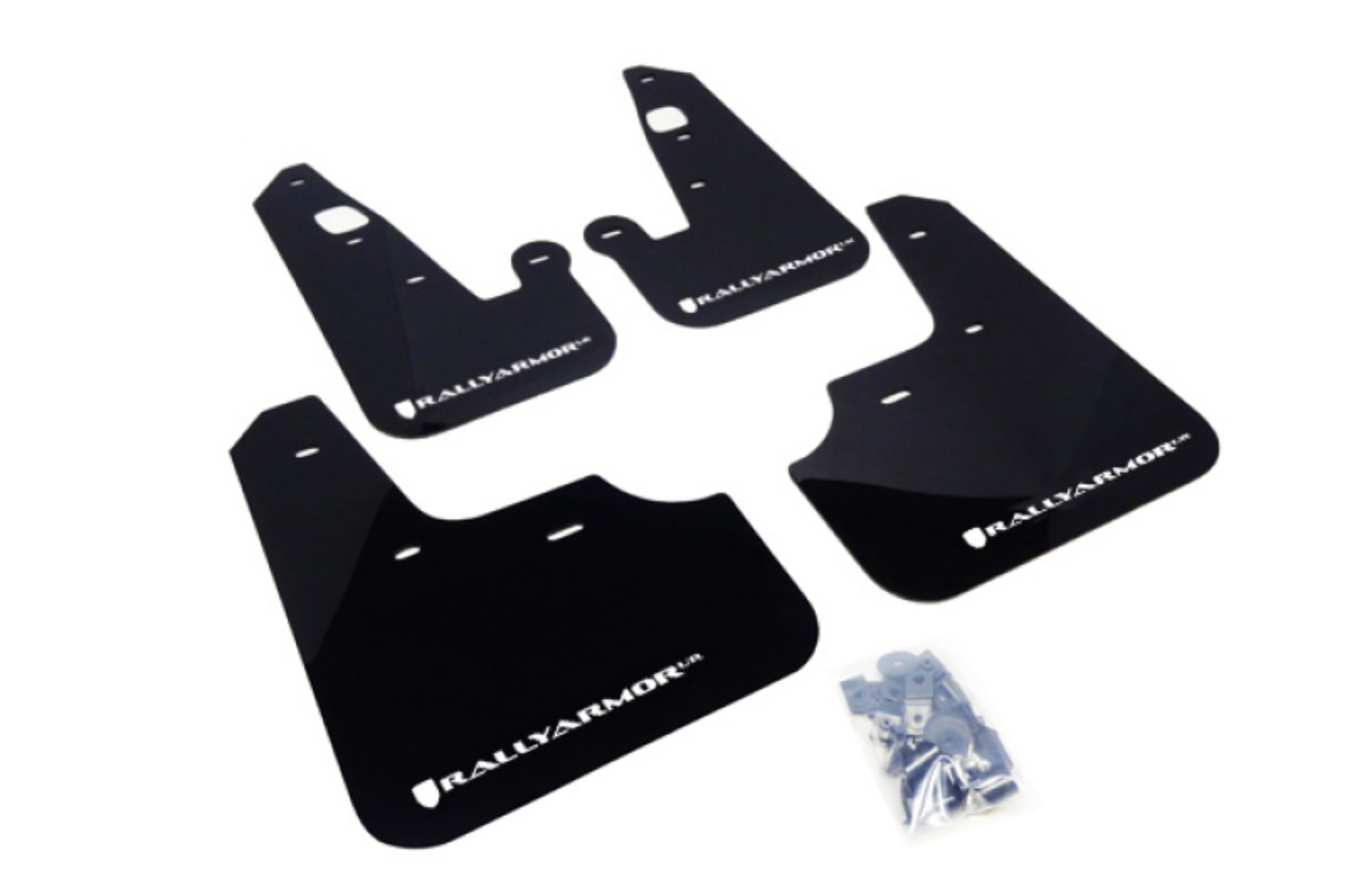 Picture of Rally Armor 07-17 Mitsubishi Lancer Black UR Mud Flap w- White Logo