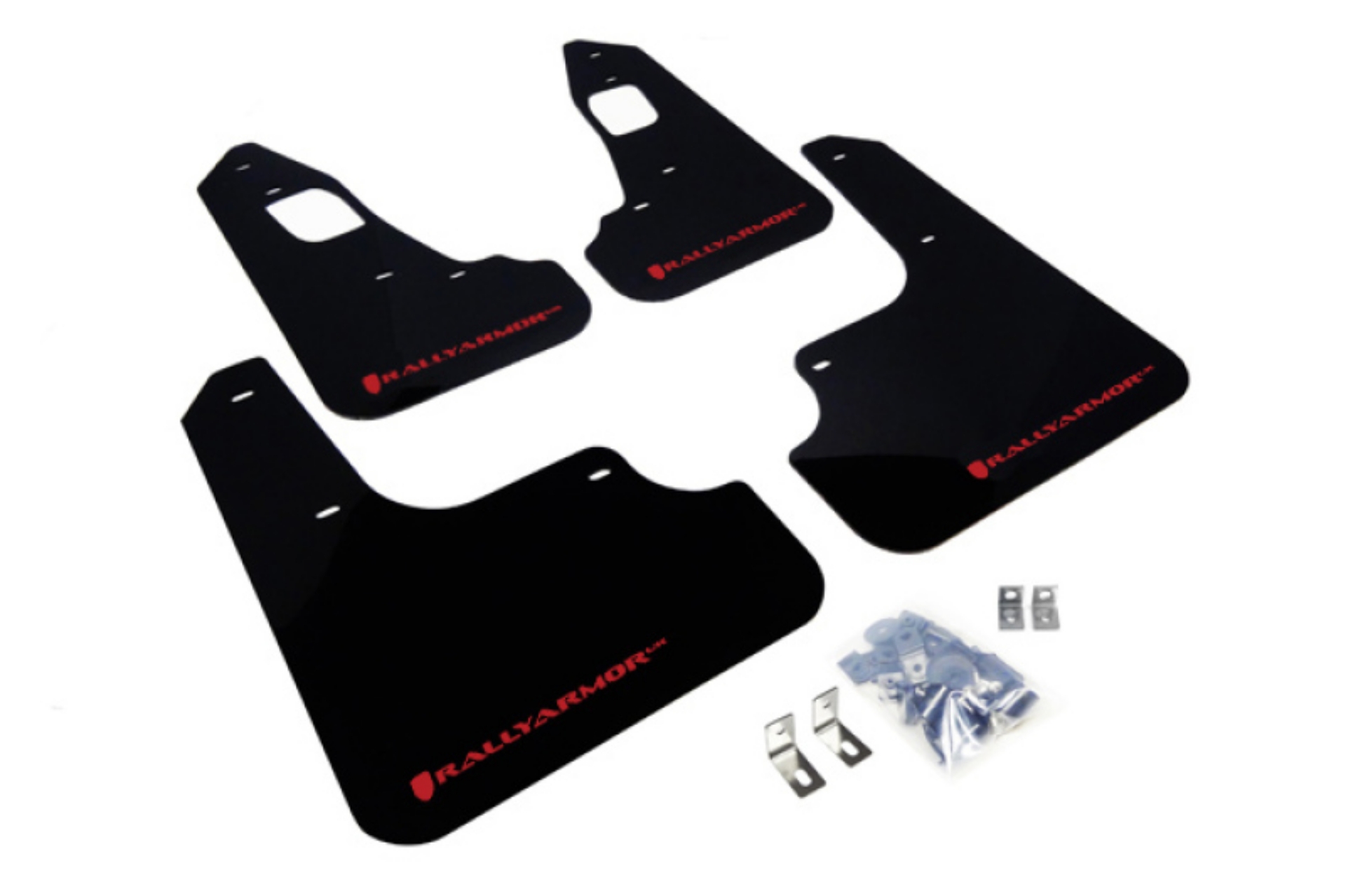 Picture of Rally Armor 08-17 Mitsubishi EVO X Black UR Mud Flap w- Red Logo