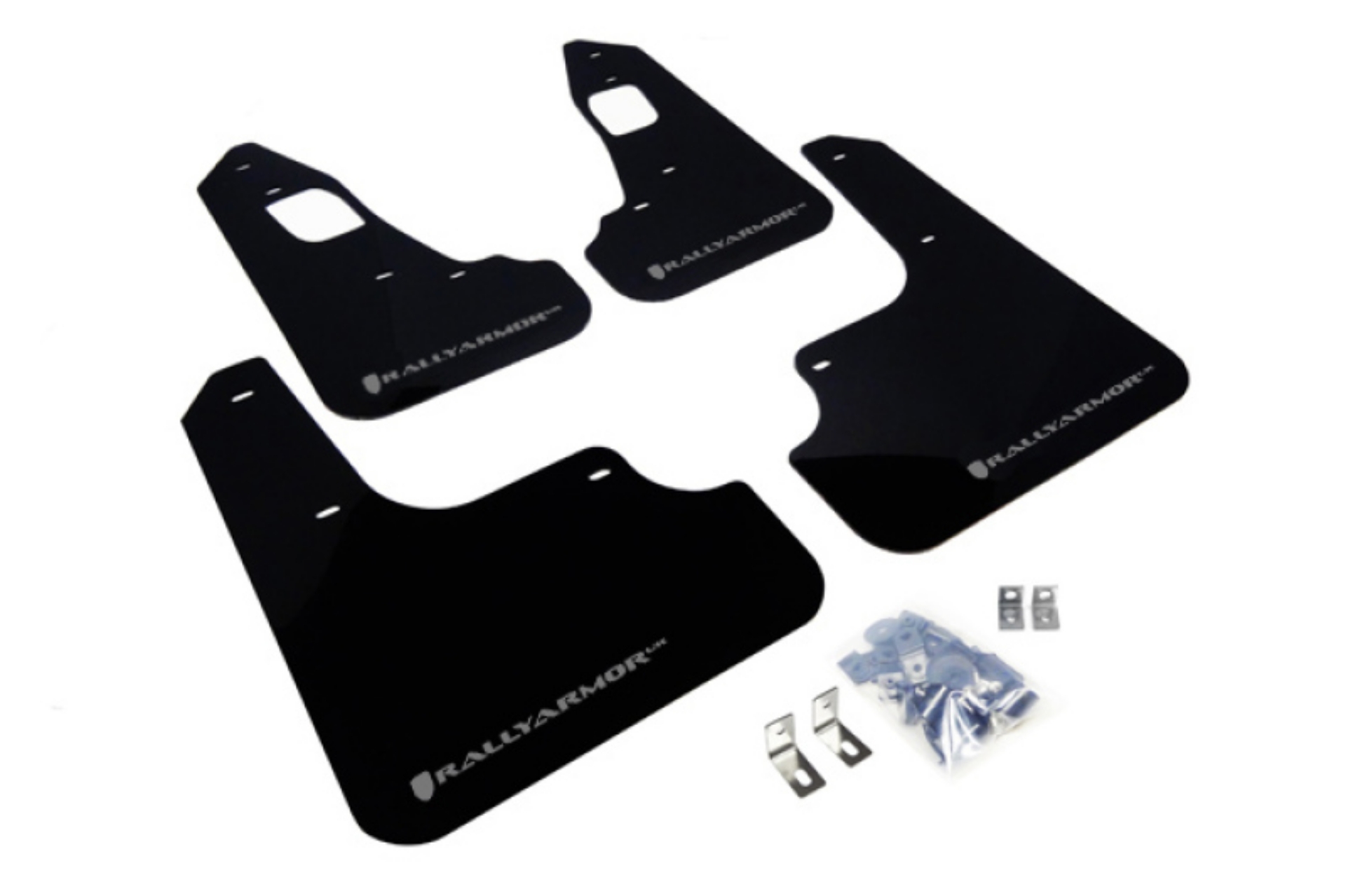 Picture of Rally Armor 08-17 Mitsubishi EVO X Black UR Mud Flap w- Silver Logo