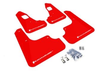 Picture of Rally Armor 08-17 Mitsubishi EVO X Red UR Mud Flap w- White Logo