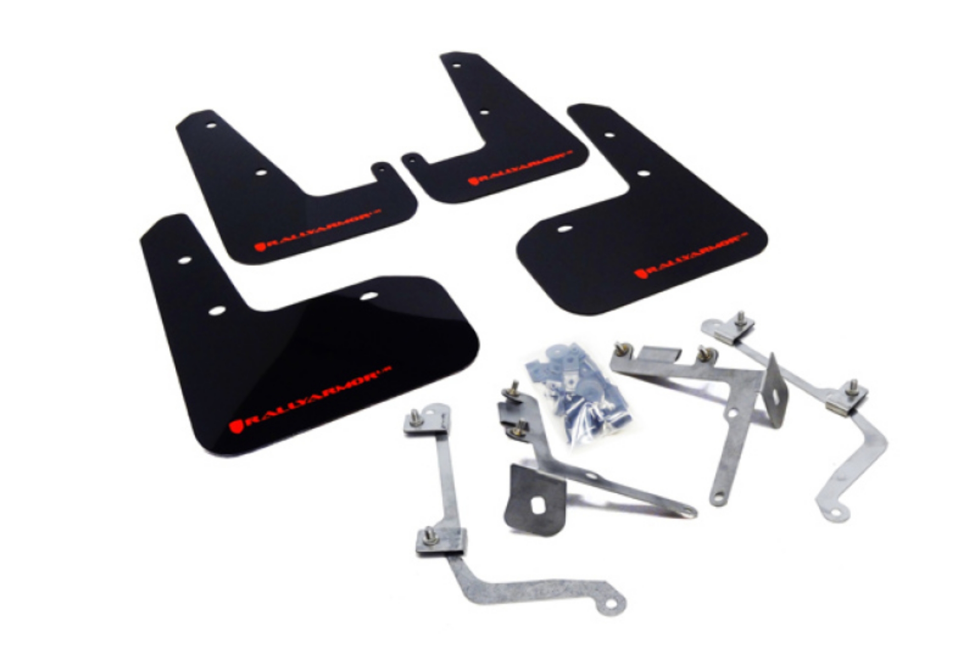 Picture of Rally Armor 11-14 Subaru WRX-STI Sedan Only Black UR Mud Flap w-Red Logo