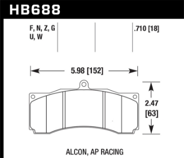Picture of Hawk DTC-80 AP Racing-Stop Tech Universal Performance Compound Racing Brake Pads