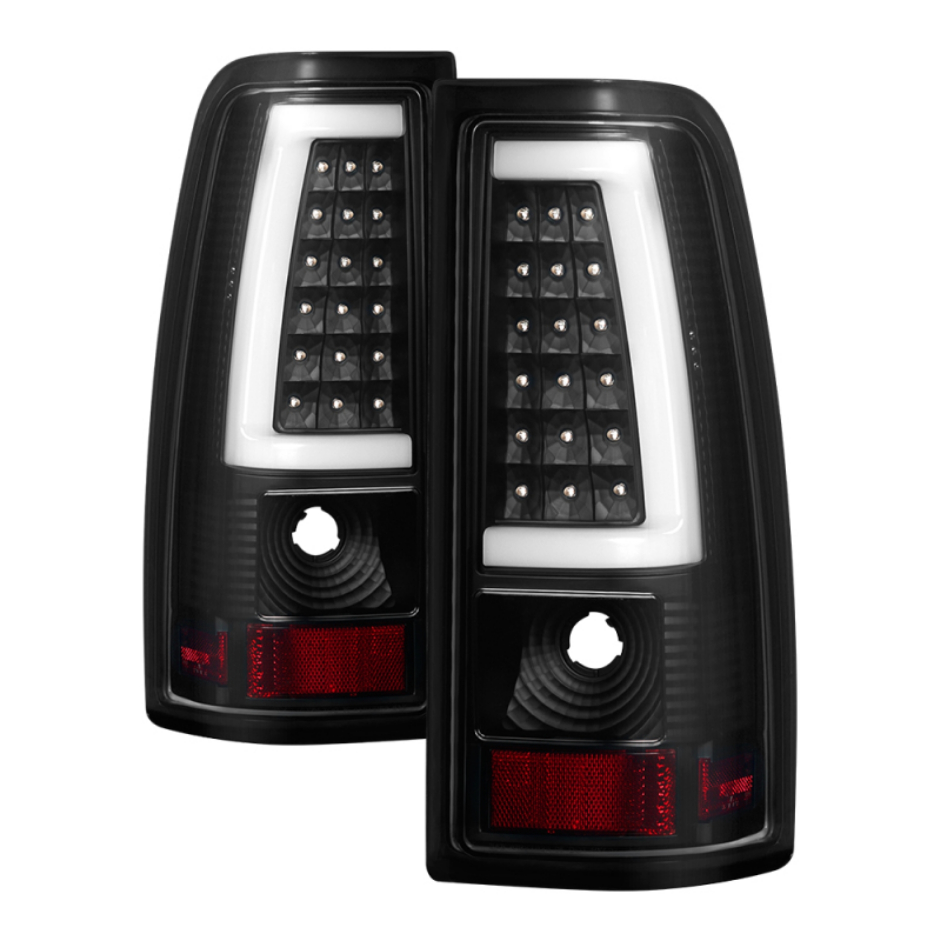 Picture of xTune Chevy Silverado 1500-2500-3500 99-02 - Version 3 Tail Lights Black ALT-ON-CS99V3-LBLED-BK